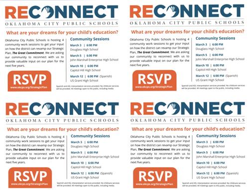 Oklahoma City Public Schools is hosting 4 community work sessions to get your input on how the district can revamp our Strate 